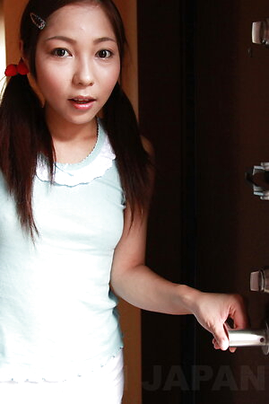 Lulu Kinouchi shows sweet tits, trimmed pussy and appeziting ass.